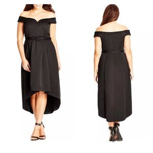 City Chic Hi Lo dress Off the shoulder Dres